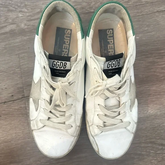 White and Green Golden Goose Sneakers size 8 - Picture 5 of 7